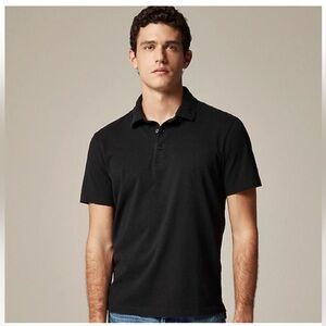 J Crew Shirt XXL Tall Sueded Cotton Polo Black